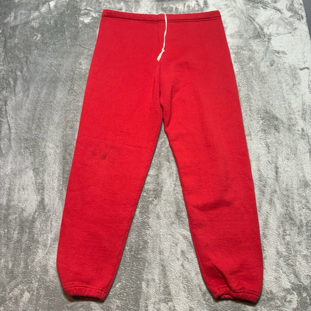 VTG Russell Athletic Sweatpants Joggers Mens Medium Made‎ in USA Red Fleece